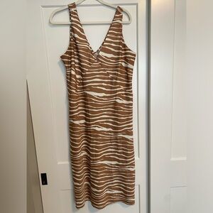 Zebra Satin Midi Dress